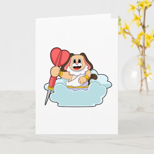 Carte Chien aux Fléchettes avec Fléchette (Fleur jaune)