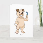 Carte Chien avec brosse à dents (Dos)