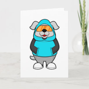 Carte Chien avec des lunettes de soleil