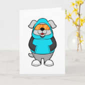 Carte Chien avec des lunettes de soleil (Fleur jaune)