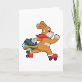 Carte Chien avec des patins à roulettes (Devant)