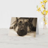 Carte Chien avec des verres (Fleur jaune)