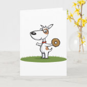 Carte Chien avec Donut (Fleur jaune)