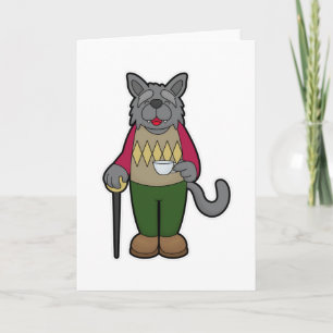 Carte Chien avec la coupe du café