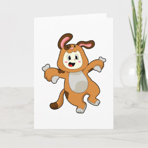 Carte Chien avec os en lapin