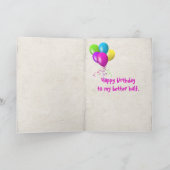 Carte chien avec top bikini pour anniversaire (Intérieur)