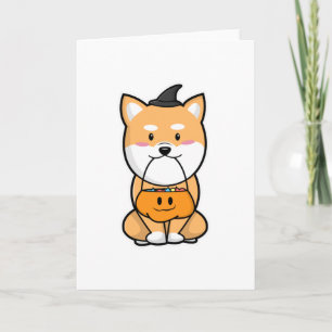 Carte Chien avec Trick or Treat