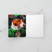 Carte Chien Basenji conduisant un vélo la Saint-Patrick (Intérieur)
