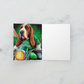 Carte Chien Basset Hound conduisant un vélo Saint-Patric (Intérieur)