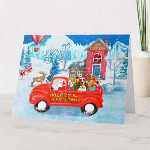 Carte Chien Basset Hound dans un camion de livraison de