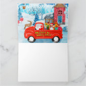 Carte Chien beagle dans la livraison de Noël Camion neig (Intérieur)