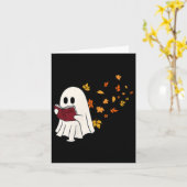 Carte Chien Beagle D'Halloween mignon Comme Chien Fantôm (Fleur jaune)