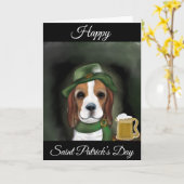 Carte Chien Beagle St. Patty (Fleur jaune)