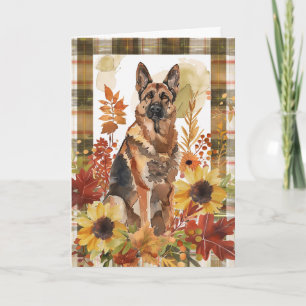 Carte Chien berger allemand automne Thanksgiving
