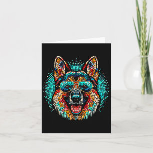Carte Chien Berger Allemand Cool Style Mosaïque Noël