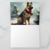 Carte Chien berger allemand en Noël de neige (Intérieur)
