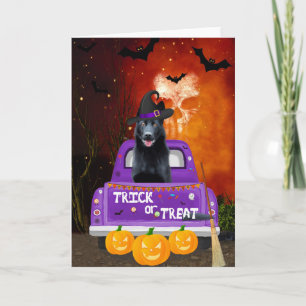 Carte Chien berger allemand noir dans un camion Hallowee