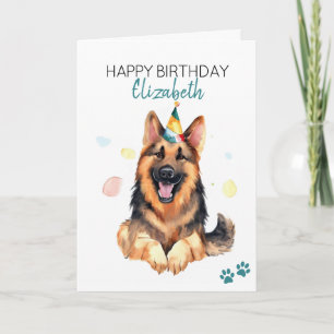 Carte Chien berger allemand Personnalisé Joyeux annivers