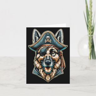 Carte Chien Berger Allemand Pirate Halloween Party