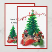 Carte Chien berger allemand pondu par sapin de Noël (Devant / Derrière)
