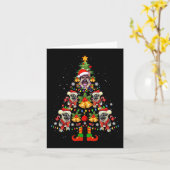 Carte Chien berger allemand Santa Hat sapin Noël Noël No (Fleur jaune)