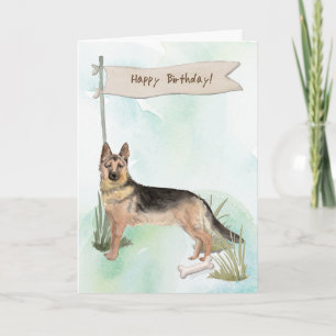 Carte Chien berger allemand sous signe d'anniversaire