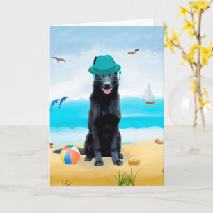 Carte Chien berger allemand sur la plage