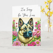 Carte Chien berger allemand | Sympathie de la perte de l (Fleur jaune)