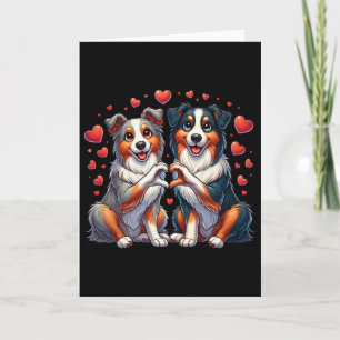 Carte Chien Berger Australien de la Saint-Valentin faisa