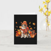 Carte Chien Berger Australien Écharpe d'automne Léopard  (Fleur jaune)