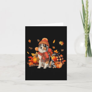Carte Chien Berger Australien Écharpe d'automne Léopard 