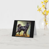 Carte Chien berger belge Groenendael (Fleur jaune)