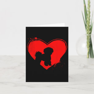 Carte Chien Bichon Frise Forme de Coeur Saint-Valentin A