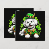 Carte Chien Bichon Frise Saint-Patrick (Devant / Derrière)
