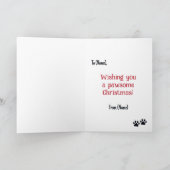 Carte Chien blanc amusant Père Noël Paws Noël (Intérieur)