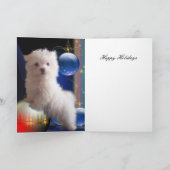 Carte Chien Blanc Fleurs "Joyeuses Fêtes" (Intérieur)