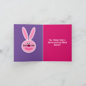 Carte Chien blanc mignon portant des oreilles de lapin d (Intérieur)