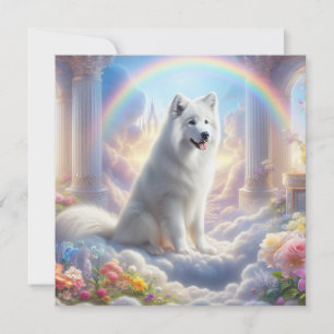 Carte Chien blanc sur Rainbow Bridge dans l'art du ciel