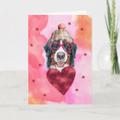 Carte Chien cadeau de la Saint Valentin de Bernese rose (Devant)