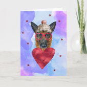 Carte Chien-cadeau de Saint Valentin, berger allemand vi (Devant)
