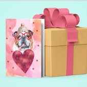Carte Chien-cadeau de Saint Valentin en anglais rose