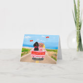 Carte Chien caniche Saint-Valentin camion coeurs (Devant)
