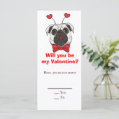 Carte Chien Carlin Valentine (Debout devant)