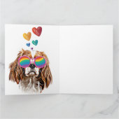 Carte Chien Cavalier King avec coeurs Saint-Valentin  (Intérieur)