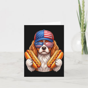 Carte chien cavalier king charles hotdog 4 juillet