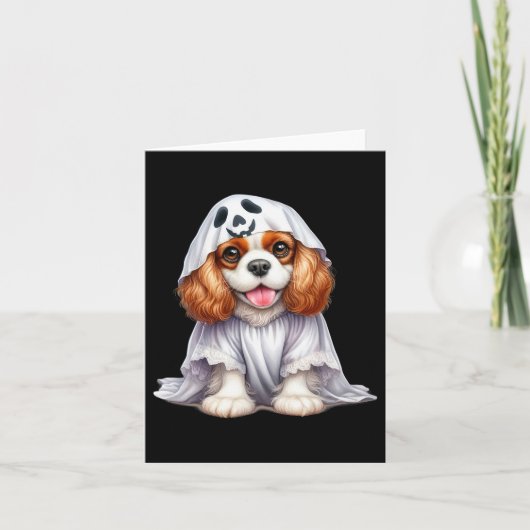 Carte Chien Cavalier King Charles Spaniel Fantôme Drôle (Devant)