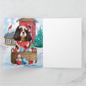 Carte Chien Cavalier King dans la maison de Noël pour ch (Intérieur)