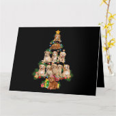 Carte Chien Cavapoo Drôle Joyeux Noël Arbre Cavapoo Amou (Fleur jaune)