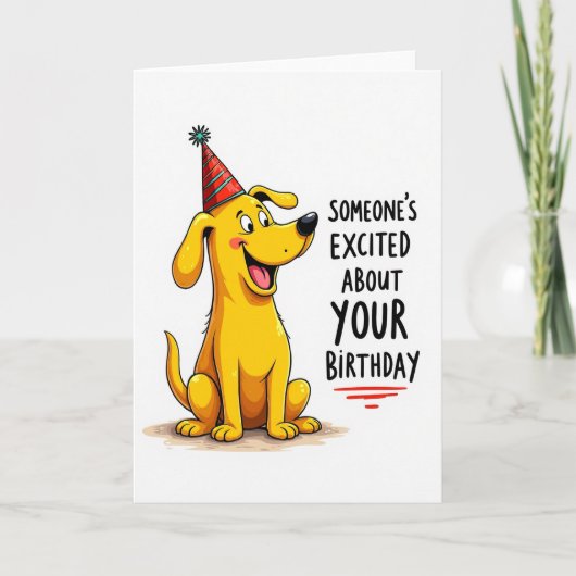 Carte Chien Chapeau de Fête (Devant)