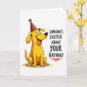 Carte Chien Chapeau de Fête (Fleur jaune)